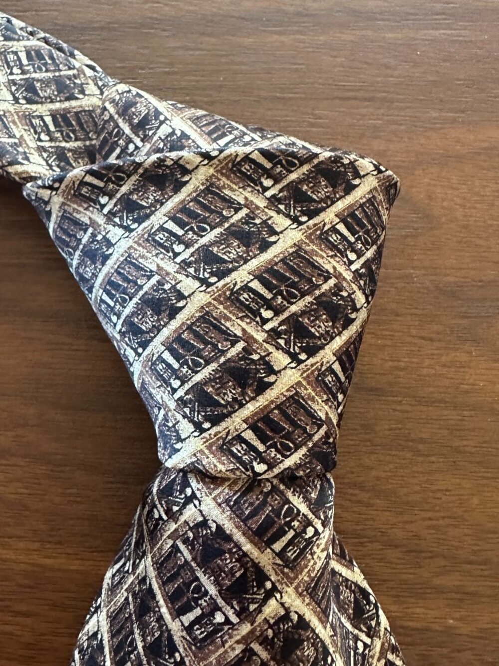 Stefano Ricci Brown Black Geometric Silk Tie